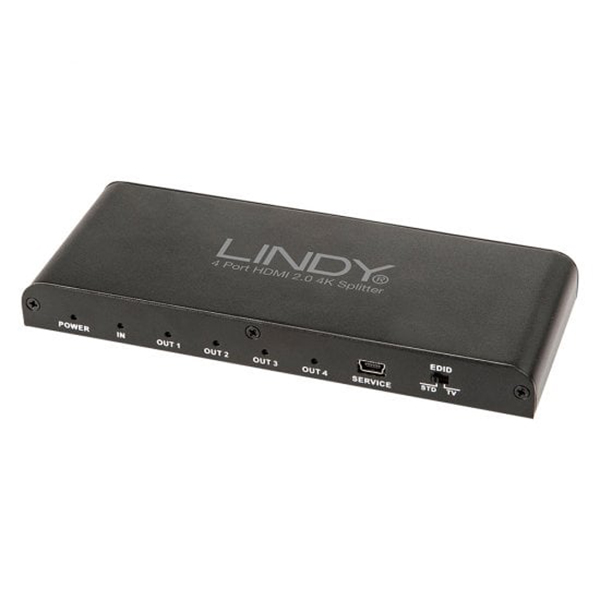 Lindy 4 Port HDMI 10.2G Splitter, HDCP 2.2